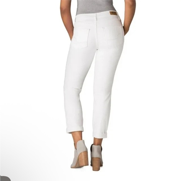 LEVI'S MID RISE CUFFED SLIM White Distressed Women’s Denim Jeans SZ 2 Waist 26 - Picture 3 of 17